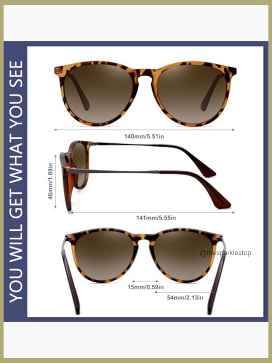 Polarized Round Sunglasses with Mirrored Lens UV Protection